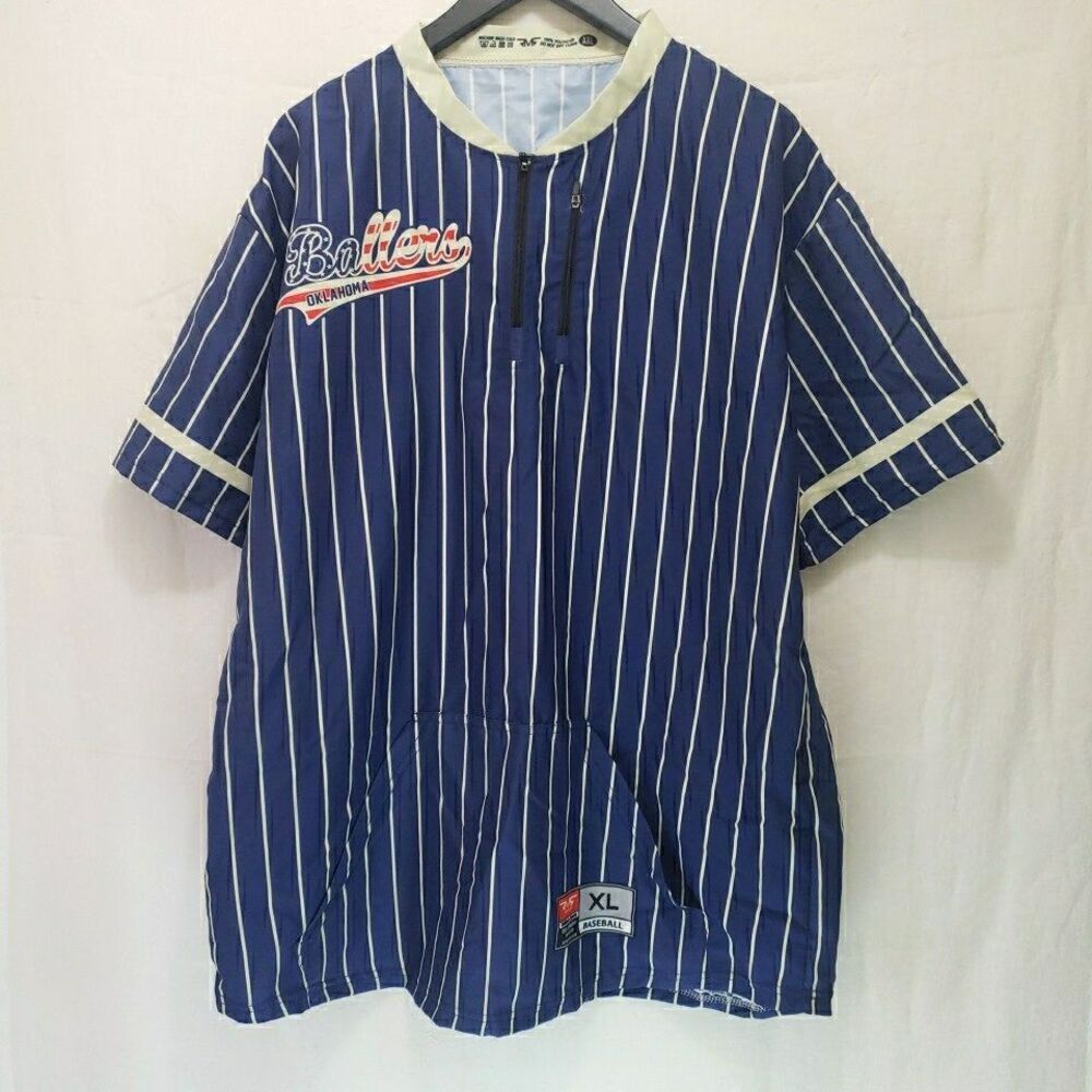 Oklahoma Ballers Baseball Jersey Outerwear Shirt Mens XL Blue White Classics